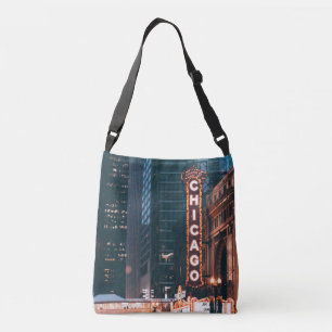 Bolsa Ajustável Chicago - Símbolo Neon Illinois à noite