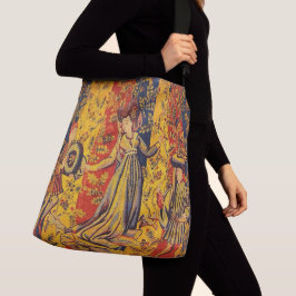 Bolsa Ajustável Chinoiserie amarela azul-vermelha medieval italian