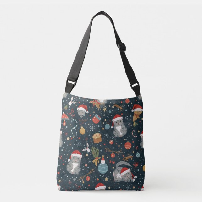 Bolsa Ajustável Christmas Pattern Cats (Frente)
