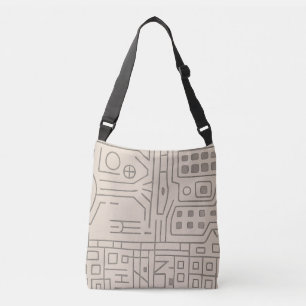 Bolsa Ajustável Cidade Abstrata Bege