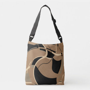 Bolsa Ajustável Cinza bege preto na Design de Arte Turva