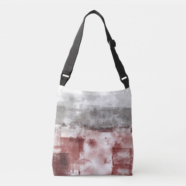 Bolsa Ajustável Cinza Branca Rustic Modern Abstrato Nr56 (Frente)