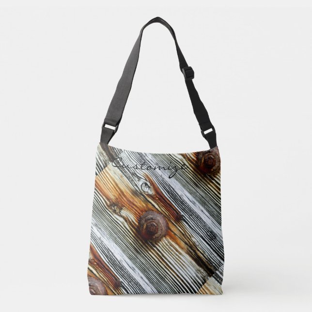 Bolsa Ajustável cinza de madeira derivada diagonal Thunder_Cove (Frente)