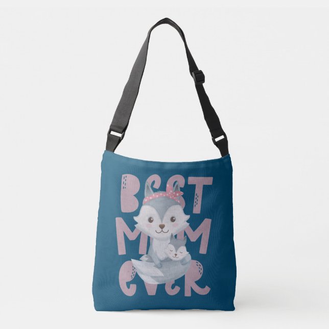 Bolsa Ajustável Cinza Fox Mãe e Cub - Melhor Mãe De Todos (Frente)