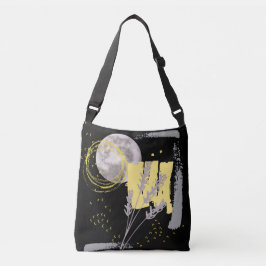Bolsa Ajustável Cinza Moon e abstrato de aquarela