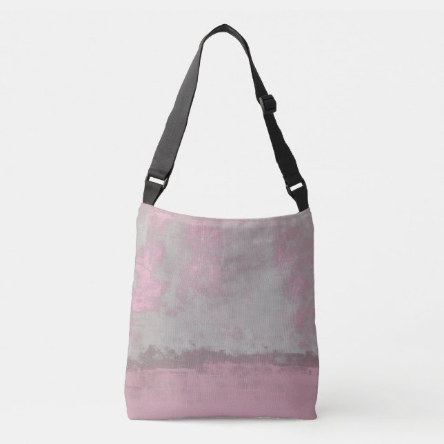 Bolsa Ajustável Cinza Rosa Rustic Mallow, Abstrato, n.º 42 (Frente)