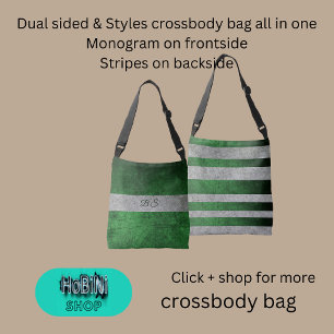 Bolsa Ajustável cinzas e monogramas azuis duplos