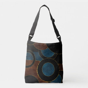 Bolsa Ajustável Círculos Geométricos Abstratos Dourado Brilho em
