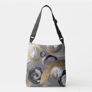 Bolsa Ajustável Círculos preto e branco ásperos dos anéis Doura