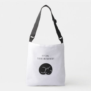 Bolsa Ajustável Citação Personalizada Gato Preto Tudo Bem Ser Intr
