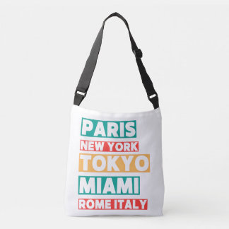 Bolsa Ajustável City Names Typography Crossbody Bag – Paris Toky