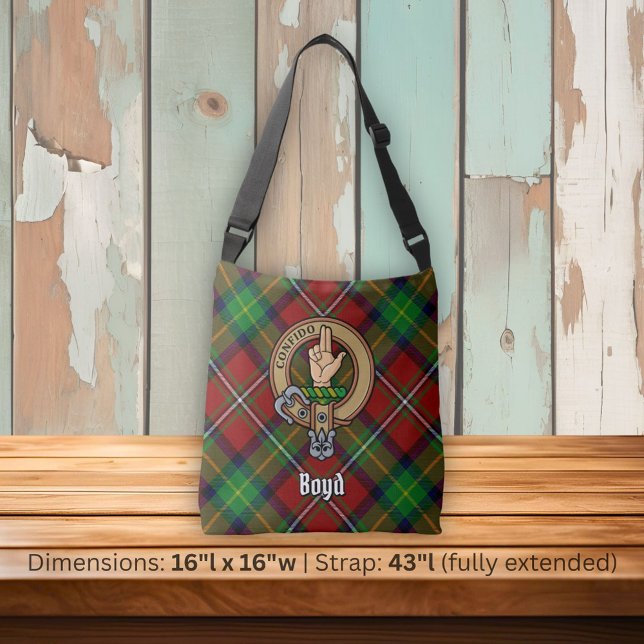 Bolsa Ajustável Clan Boyd Crest sobre Tartan (Criador carregado)
