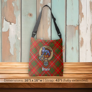 Bolsa Ajustável Clan Bruce Crest sobre Tartan