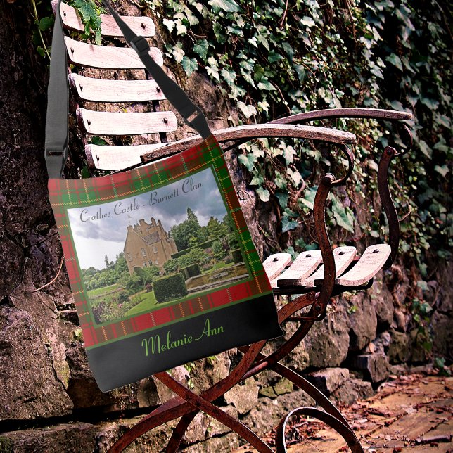 Bolsa Ajustável Clan Burnett Crathes Castle Tartan Seu Nome Foto (Criador carregado)
