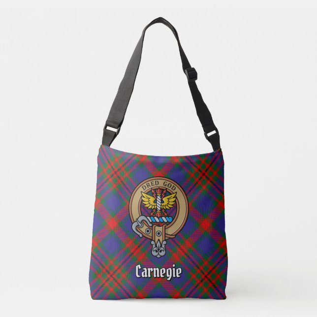 Bolsa Ajustável Clan Carnegie Crest sobre Tartan (Frente)