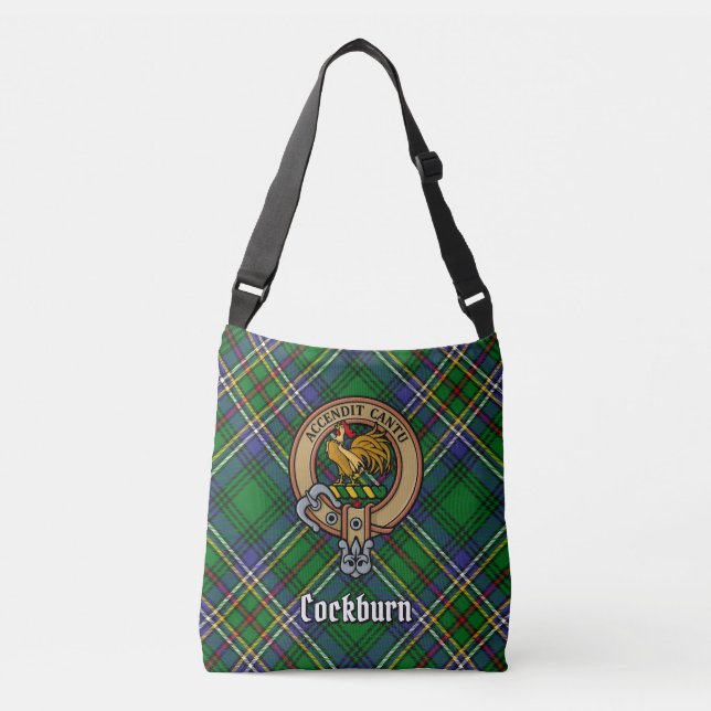 Bolsa Ajustável Clan Cockburn Crest sobre Tartan (Frente)