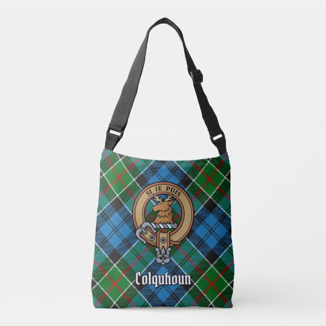 Bolsa Ajustável Clan Colquhoun Crest sobre Tartan (Frente)