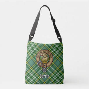 Bolsa Ajustável Clan Currie Lion Crest sobre Tartan