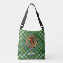 Clan Currie Rooster Crest sobre Tartan