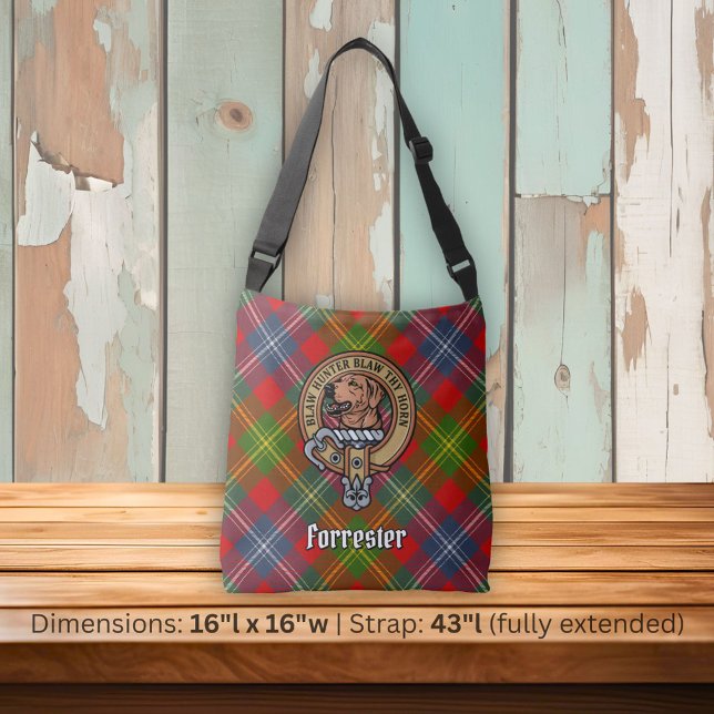 Bolsa Ajustável Clan Forrester Crest sobre Tartan (Criador carregado)