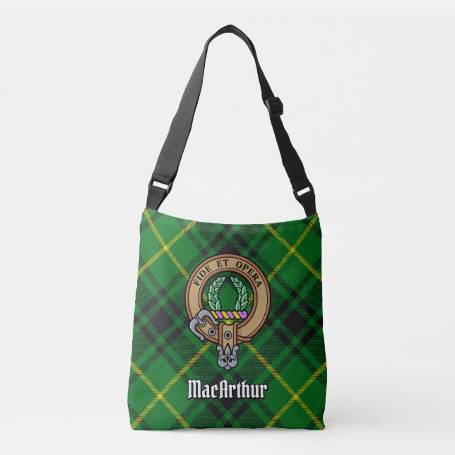 Bolsa Ajustável Clan MacArthur Crest sobre Tartan (Frente)