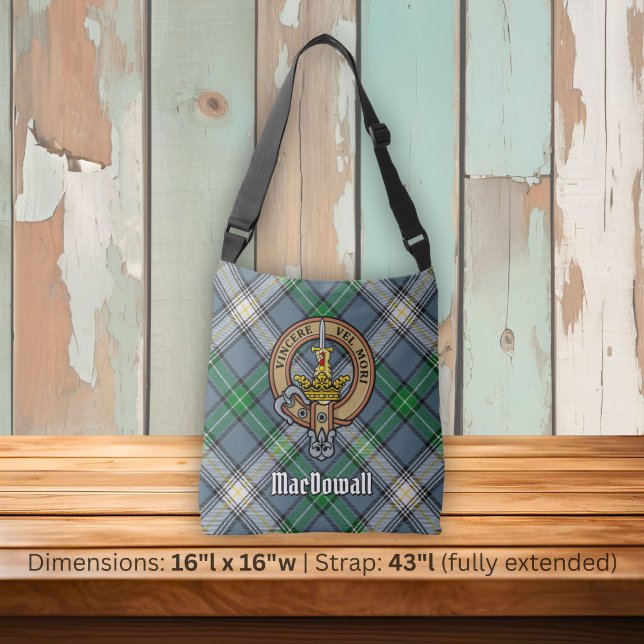 Bolsa Ajustável Clan MacDowall Crest sobre Tartan (Criador carregado)