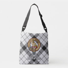 Bolsa Ajustável Clan MacFarlane Crest sobre Tartan Preto e Branco