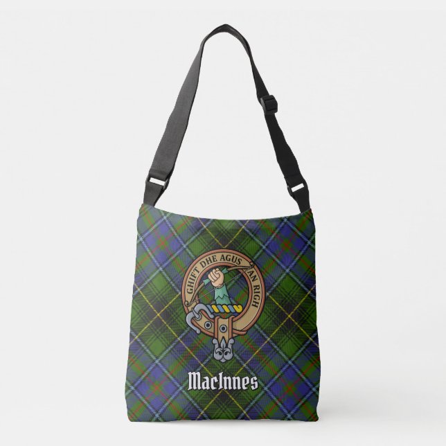 Bolsa Ajustável Clan MacInnes Crest sobre Tartan (Frente)