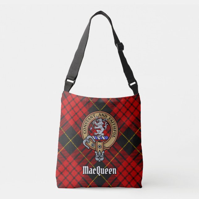 Bolsa Ajustável Clan MacQueen Crest sobre Tartan (Frente)