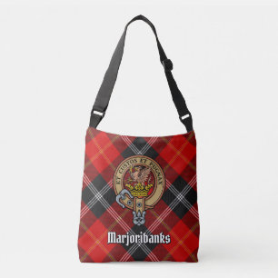 Bolsa Ajustável Clan Marjoribanks Crest sobre Tartan
