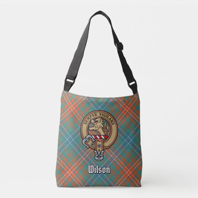 Bolsa Ajustável Clan Wilson Crest sobre o Antigo Tartan (Frente)