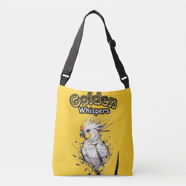 Bolsa Ajustável Cockatiel radiante | Branco e amarelo (Frente)