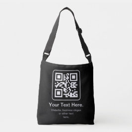 Bolsa Ajustável Código QR moderno escaneável | Preto Branco e Cinz