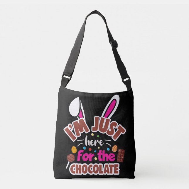 Bolsa Ajustável Coelhinho de Páscoa... Estou aqui para o Chocolate (Frente)