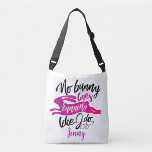 Bolsa Ajustável Coelho Rosa Inspirador Corre E Letra Moderna