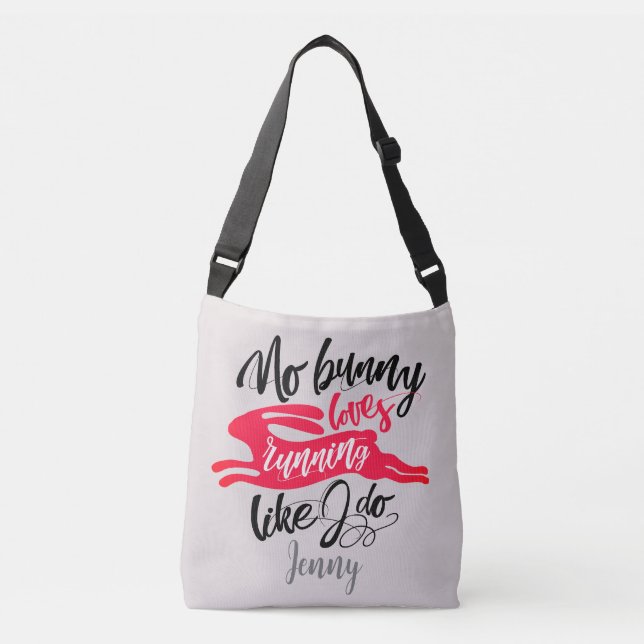 Bolsa Ajustável Coelho Vermelho Divertido Motivação para Correr No (Frente)