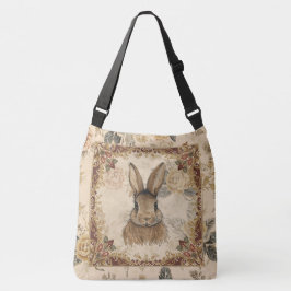 Bolsa Ajustável Coelho Vintage, Coelho Fofo com Padrão de Flores
