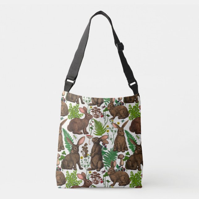 Bolsa Ajustável Coelhos e flora florestal 4 (Frente)