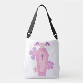 Bolsa Ajustável Coffin Floral rosa e morcego