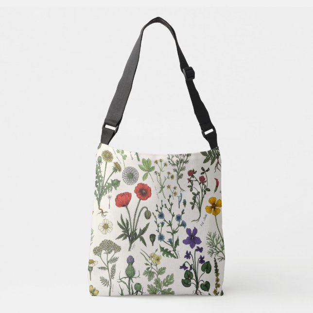 Bolsa Ajustável Colagem de flores silvestres (Frente)