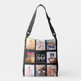 Bolsa Ajustável Colagem de fotos aniversário de 30 anos pretas