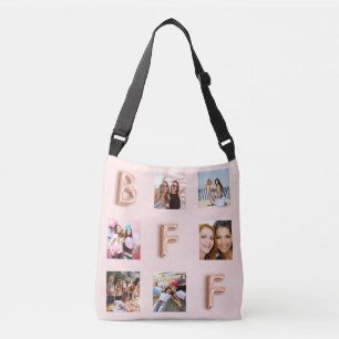 Bolsa Ajustável Colagem de fotos rosa douradas dos melhores amigos