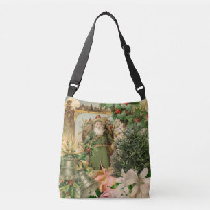 Bolsa Ajustável Colagem de Natal do Papai Noel Verde do Velho Mund