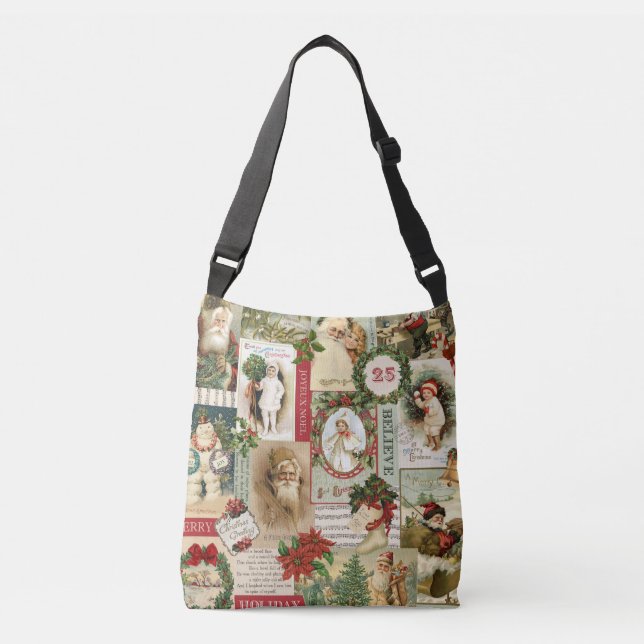 BOLSA AJUSTÁVEL COLAGEM DO NATAL VINTAGE (Frente)