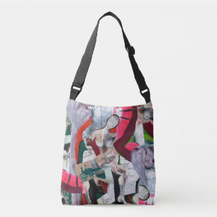 Bolsa Ajustável Colagem Urbana Abstrata Pintada à Mão