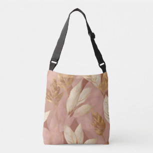 Bolsa Ajustável Coleção de Folhas de Tendência Dourada Rosa-Blush