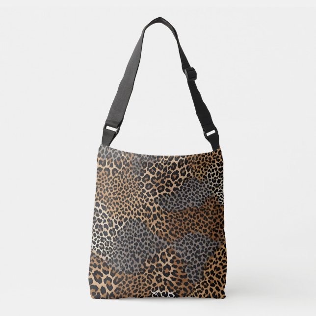 Bolsa Ajustável Coleção Elegante Branca de Leopardo Moderno de Lux (Frente)