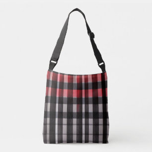 Bolsa Ajustável Coleção Moderna de Xadrez Negra Vermelha