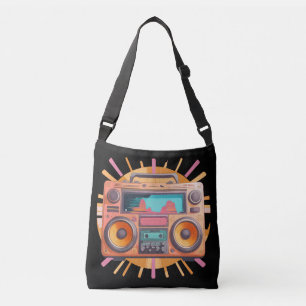 Bolsa Ajustável Coloful retro caixa 80s com uma explosão de sol no