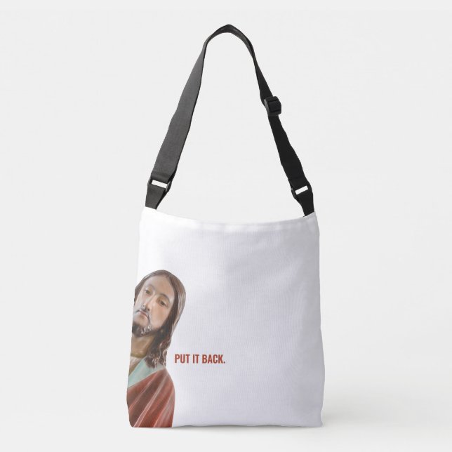 Bolsa Ajustável Coloque De Volta Jesus Engraçado No Fundo Branco (Frente)